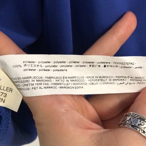 Zara Draped Blue Dress - Picture 9 of 12